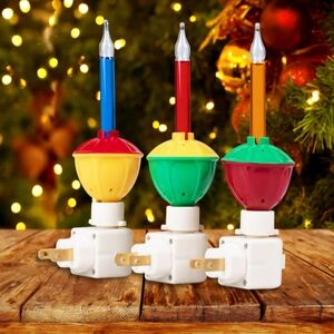 Festive Holiday Bubble Lights Set - Red, Yellow, Green
